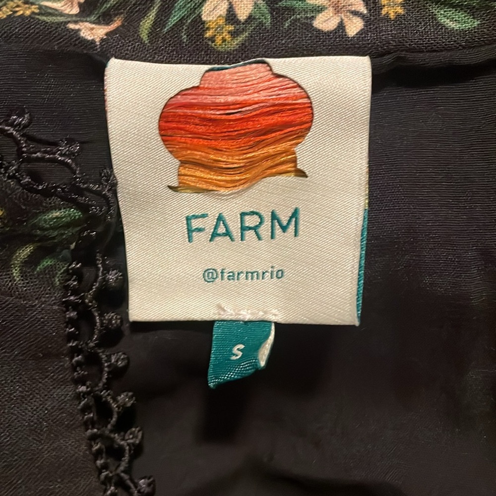 FARM Rio Black Flowers Arch Lenzing Ecovero Euroflax Mini Dress - Picture 9 of 11